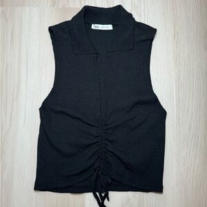 Zara Women’s Black Collared Tank Size Medium